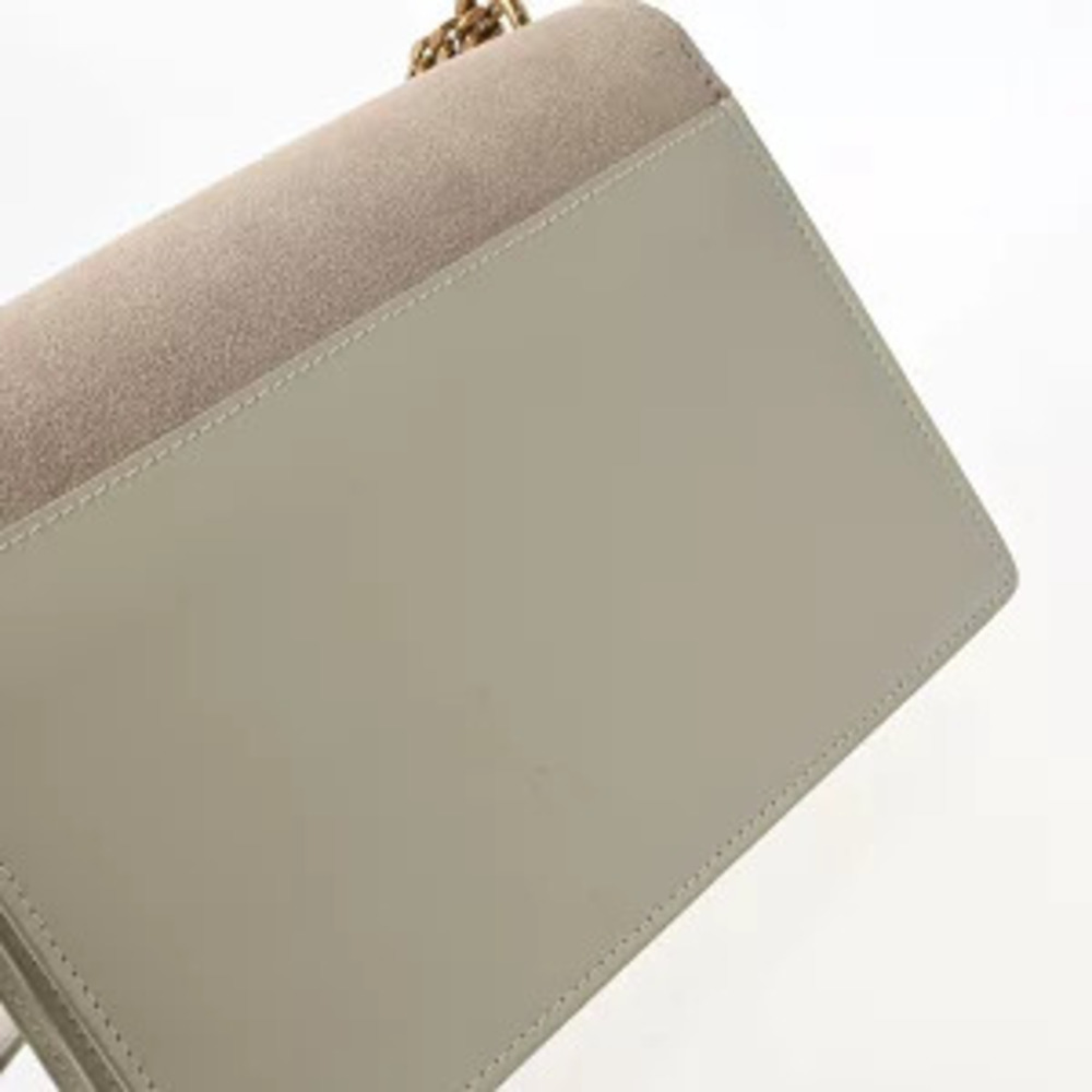 Saint Laurent Sunset Chain Shoulder Bag Beige Ivory White Smooth Leather Suede - Picture 9 of 9